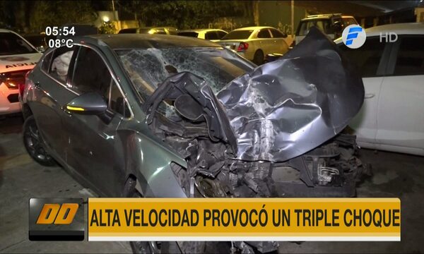Alta velocidad provocó triple choque en Asunción | Telefuturo