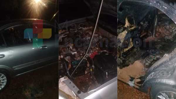 Automóvil se incendió en la vía pública en B° San Antonio Ypecuru