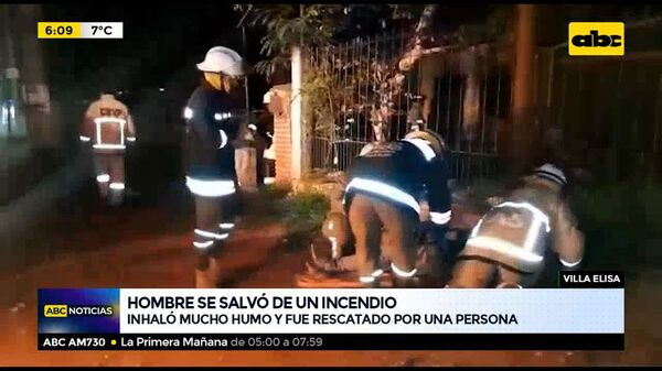 Hombre se salvó de un incendio en Villa Elisa - ABC Noticias - ABC Color