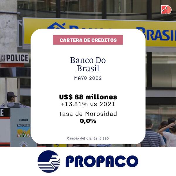 La cartera de créditos del Banco Do Brasil aumentó 13% a mayo | Bancos | 5Días