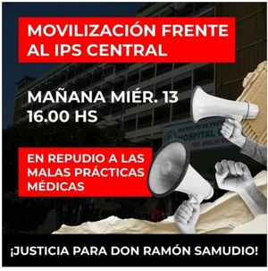 Justicia para Don Ramón: Anuncian manifestación en la tarde de hoy miércoles frente al IPS