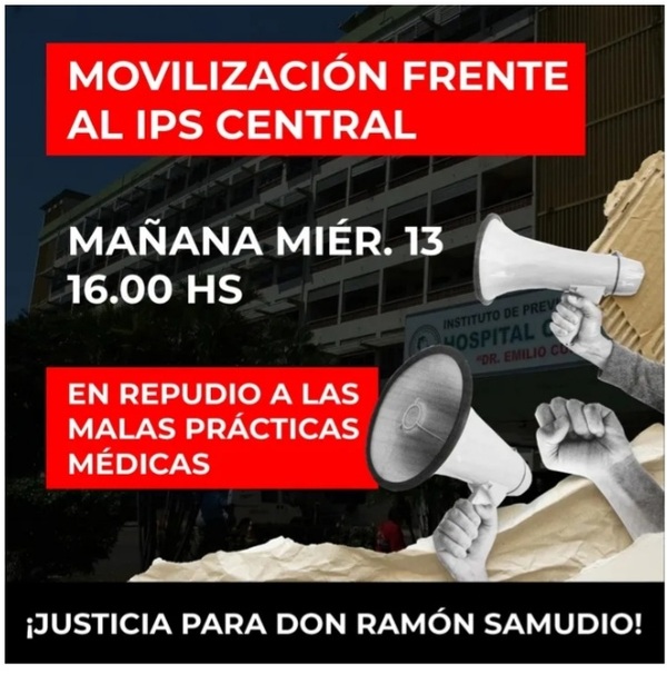 Justicia para Don Ramón: Anuncian manifestación en la tarde de hoy miércoles frente al IPS