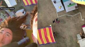 Crónica / [VIDEO] Jóvenes se quedan "colgados" en lo más alto de la Expo