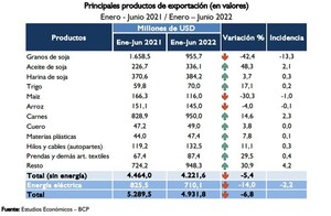 Exportaciones descienden 0,4% al cierre del primer semestre - MarketData