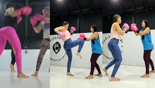Las ex modelos Liza Fernández y Jessica Dos Santos entre patadas, codos, rodillas y puños - Teleshow