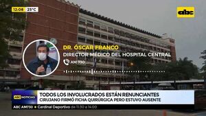 Residentes sin tutor realizaron amputación  - ABC Noticias - ABC Color