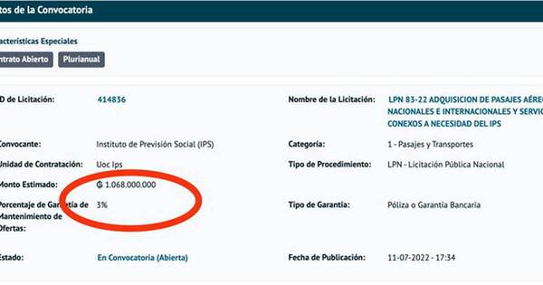 La Nación / En IPS comprarán pasajes aéreos por más de G. 1.000 millones