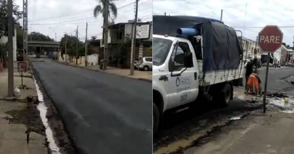 La Nación / Ayer concluyó recapado y hoy ya rompieron la calle: alevoso boicot de Essap a obra municipal