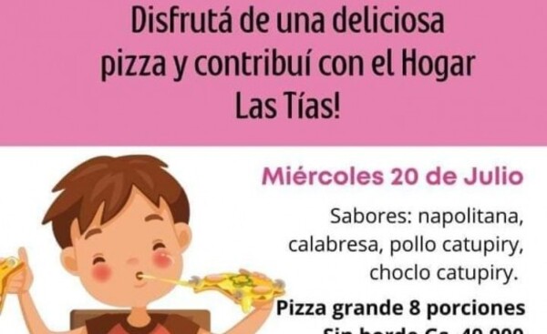 El miércoles, Gran Pizzeada de Fundación Las Tías