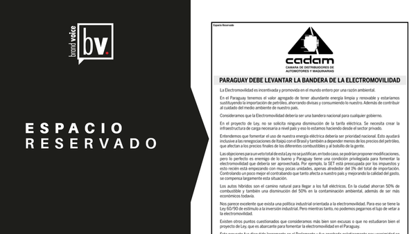 Espacio Reservado: Paraguay debe levantar la bandera de la electromovilidad