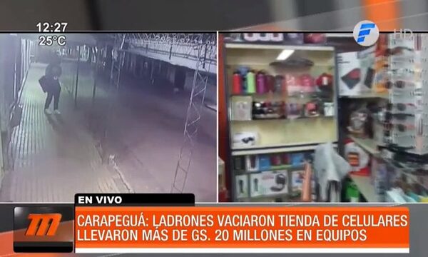 Vaciaron tienda de celulares en Carapeguá - Paraguaype.com