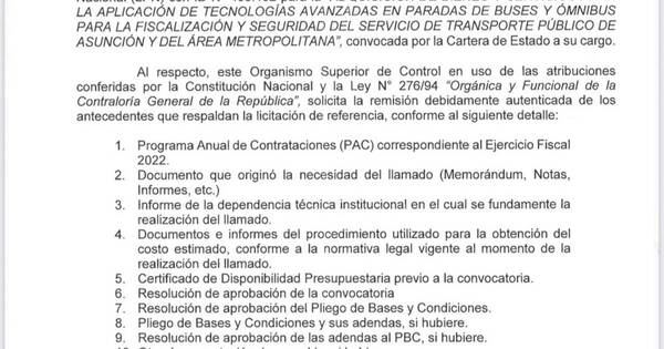 La Nación / MOPC no remite informes de “paradas de oro” requeridos por la Contraloría