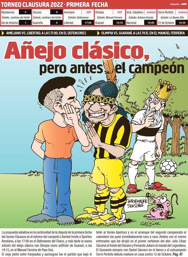 Añejo clásico, pero antes el campeón - Fútbol - ABC Color