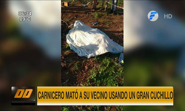 Carnicero mató a su vecino con un enorme cuchillo en Capiatá | Telefuturo