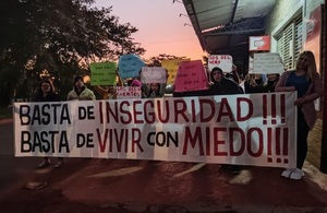 Hartos de la delincuencia, pobladores de Capiatá protestaron para exigir seguridad