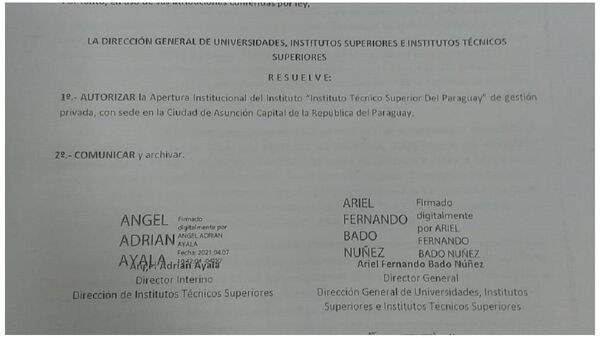 Instituto superior señala que no posee consultorios en su local