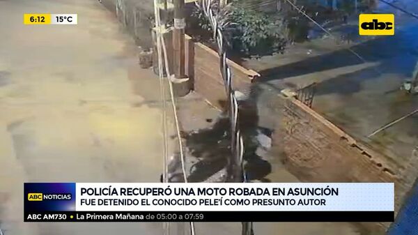 Policía recuperó una moto robada en Asunción - ABC Noticias - ABC Color
