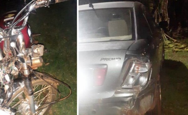 Motociclista chocó contra un automóvil que le salió al paso