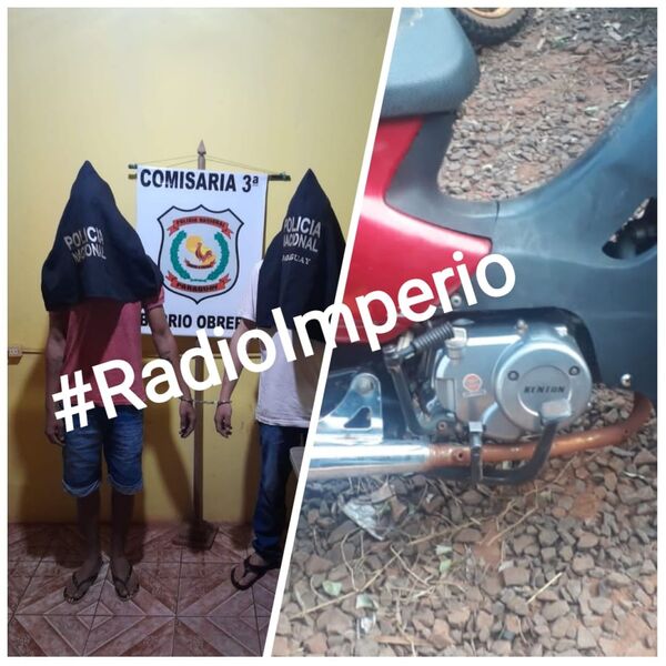 Policía detuvo a dos adolescentes con una motocicleta robada - Radio Imperio