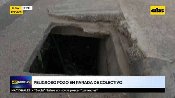 Peligroso pozo en parada de colectivo - ABC Noticias - ABC Color