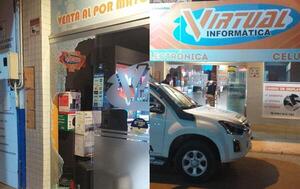 Delincuentes rompieron vidrio para robar impresora y muestras de celulares en Coronel Oviedo – Prensa 5