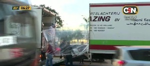 Camión trasganado se partió en medio de la Traschaco - C9N