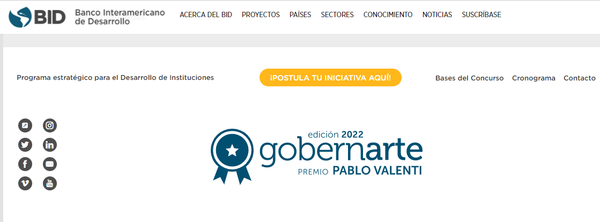 “Gobernarte”: BID lanza convocatoria para concurso que busca ideas innovadoras