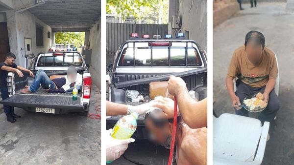 Policías auxiliaron, bañaron y barbearon a indigente