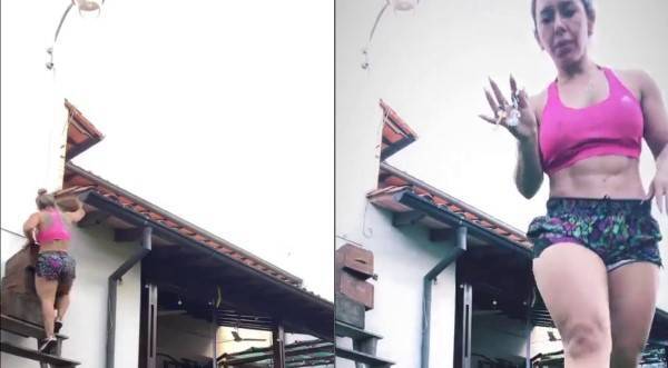 Crónica / [VIDEO] Doña de pelotero entró al estilo yacaré a su casa