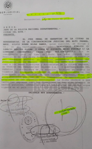 Directivos y cargas de TABESA tenían custodia policial por orden judicial, denuncia Abdo Benitez | 1000 Noticias
