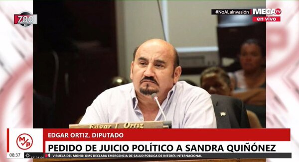 Édgar Ortiz dijo que no hay votos para sacar a Sandra Quiñónez y que él se abstendrá de votar - Megacadena — Últimas Noticias de Paraguay