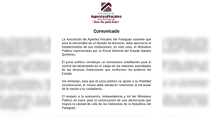 Diario HOY | Aso de fiscales pide respeto a la autonomía e independencia del Ministerio Público