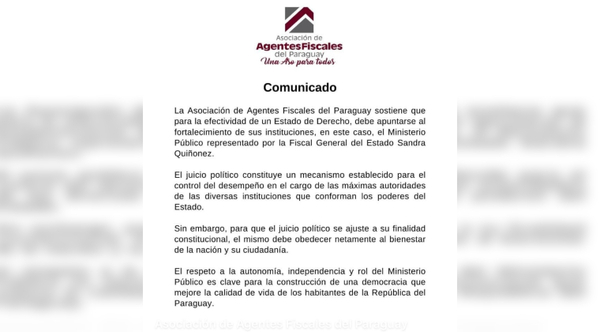 Diario HOY | Aso de fiscales pide respeto a la autonomía e independencia del Ministerio Público
