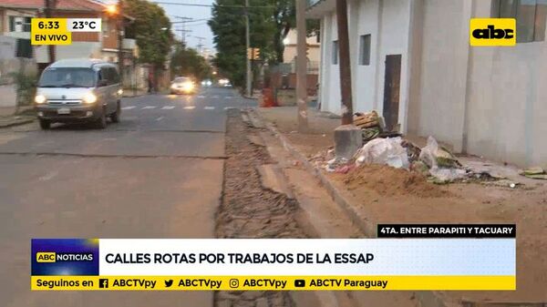 Calles rotas por trabajos de la essap - ABC Noticias - ABC Color