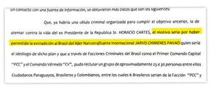 Crónica / Marto miente sobre la verdadera razón de la amenaza a Cartes
