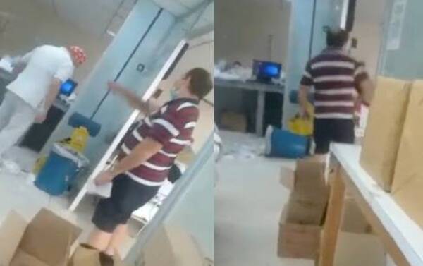 Crónica / [VIDEO] Asegurado cansado pateó todo: "Andá llamale a tu put.. presidente de IPS"