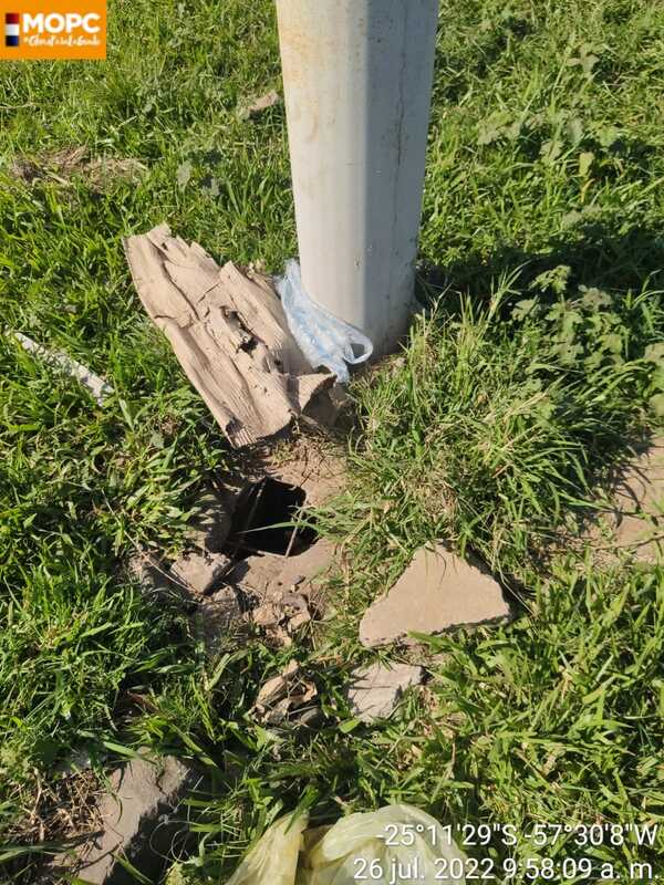 Diario HOY | Constatan hurto de cables de alimentación de la ruta PY03