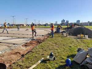 Avanza obras de la pista multiuso para actividades deportivas en Encarnación
