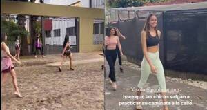 Crónica / [VIDEO] Al estilo Laurys, candidatas a Miss desfilaron en el empedrado con tacos