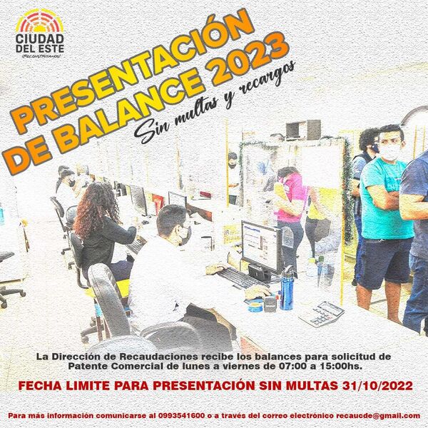 Comuna de CDE inicia etapa para presentar balances sin multas ni recargos - Noticde.com