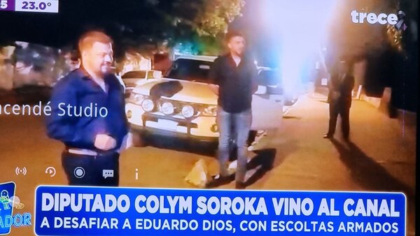 Con fueros y hombres armados, Colym Soroka fue a canal 13 a agredir a «Pipo» Dios