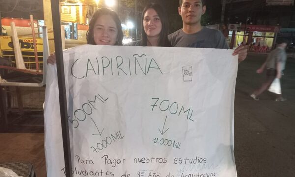 Estudiantes de Arquitectura no consiguen laburo y venden caipiriña para pagar sus estudios