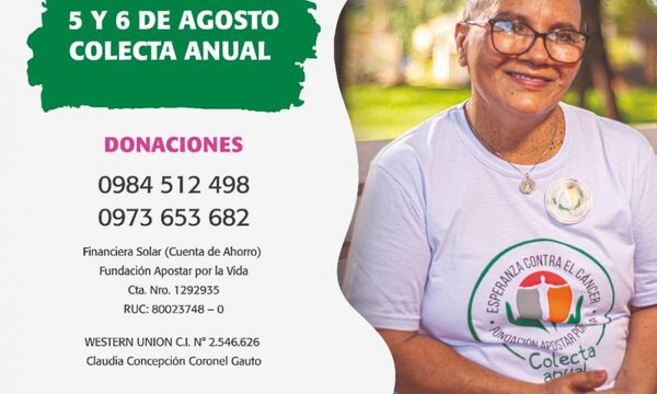 Realizarán colecta a favor de pacientes con cáncer en Alto Paraná