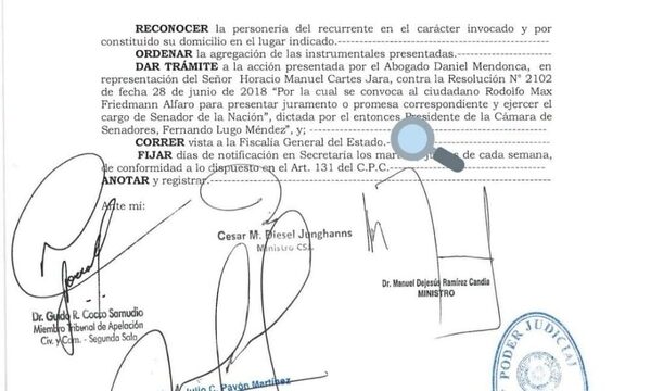 Horacio Cartes recurre a la Justicia para ocupar su banca en el Senado