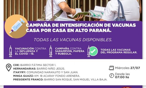 Brigadas de vacunadores siguen con recorrido en casa