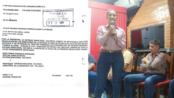 Diario HOY | Despiden a funcionario de EBY por no alinearse: “Le consideraba un amigo a Marito”
