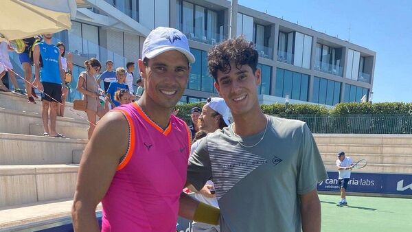 Daniel Vallejo se da el lujo de entrenar con Rafael Nadal
