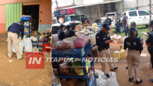 OPERATIVO ANTICONTRABANDO EN ENCARNACIÓN CON UNA GRAN INCAUTACIÓN DE MERCADERÍAS