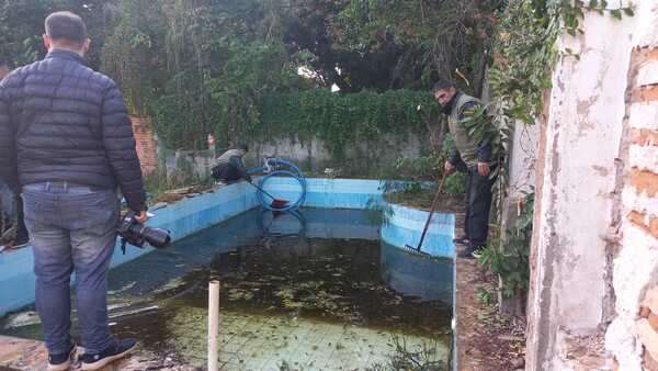 Municipalidad de Asunción intervino propiedad abandonada con piscina repleta de larvas | OnLivePy