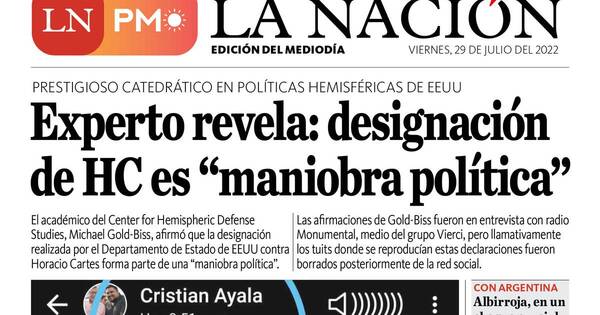 La Nación / LN PM: edición mediodía del 29 de julio